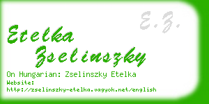 etelka zselinszky business card